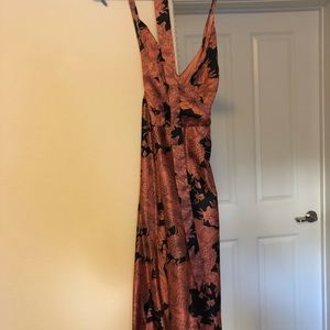 Floral Satin Maxi Dress